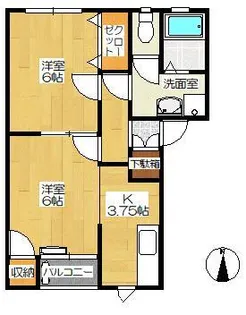 ルーチェ B【1階】の間取り