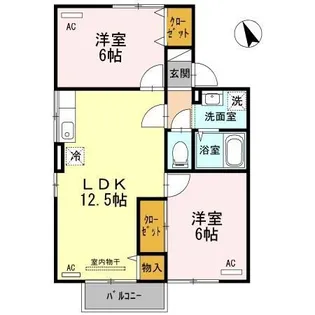 セジュールクリアA棟【2階】の間取り