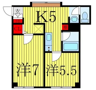 クンストハウス飛鳥山【3階】の間取り