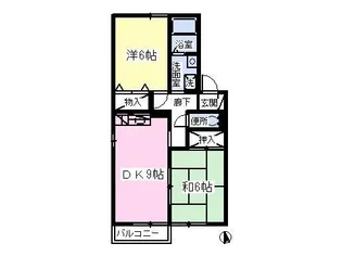 ヴェル・フルールD【2階】の間取り