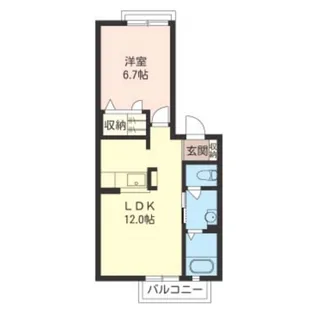 クレール糀屋【1階】の間取り
