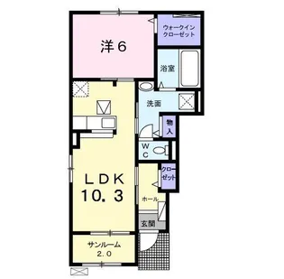 ファミーユ アルブル A【1階】の間取り