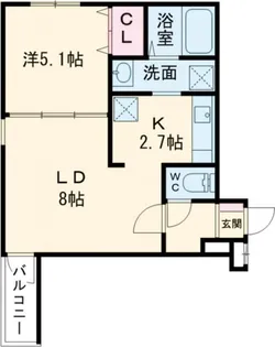 フジパレス津久野東【2階】の間取り
