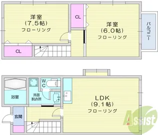 メゾンハッチ【1階】の間取り