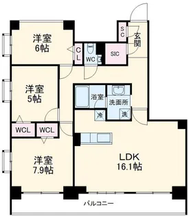 ロイヤルカーサ千種【6階】の間取り