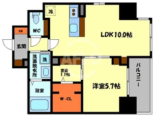 アビエール松屋町【5階】の間取り