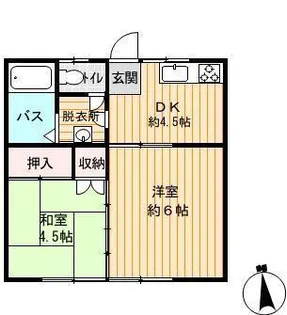 貝アパート【2階】の間取り
