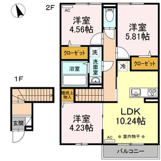 サニーフラット【2階】の間取り