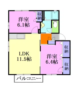 セゾン・ルミエール B【2階】の間取り