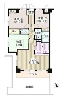 ノーブル横浜岡野公園【1階】の間取り