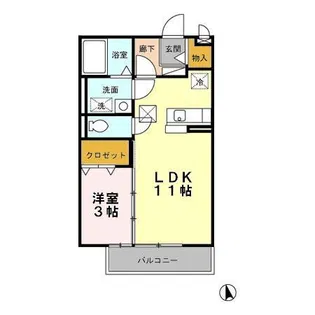 グランシャレ経堂【1階】の間取り