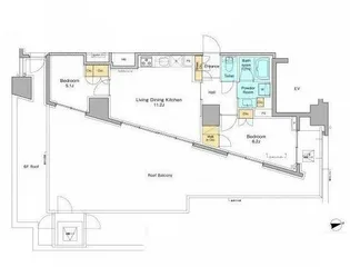 プラウドフラット西早稲田【6階】の間取り