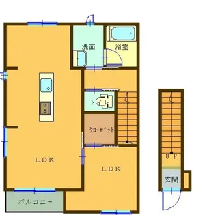 ホットケーキ転坂【2階】の間取り
