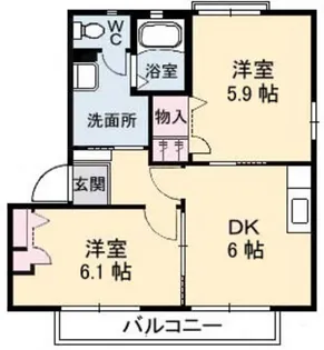 グリーンヴィレッジA棟【1階】の間取り
