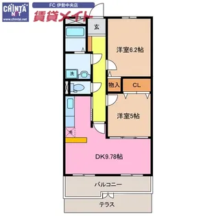 2DKの間取り画像