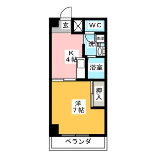 西日置マンション【4階】の間取り