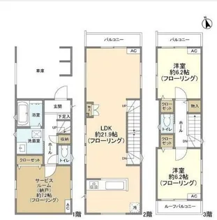 東京都大田区西六郷1【一戸建】の間取り