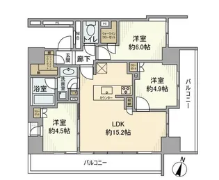 シティハウス中野中央【8階】の間取り