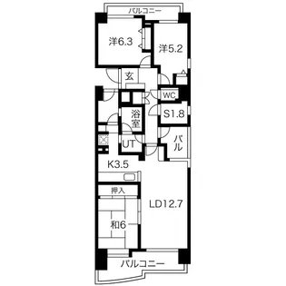 3SLDKの間取り画像