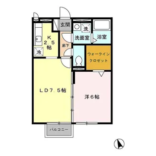 福岡県久留米市東合川4【アパート】の間取り