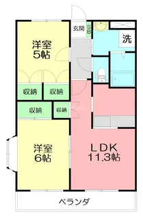 グランディール茅ヶ崎【3階】の間取り