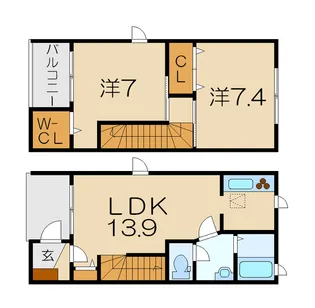 滋賀県東近江市小脇町【一戸建】の間取り