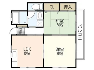 カーサ矢野西【1階】の間取り