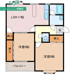 徳川台ロイヤルマンション【2階】の間取り
