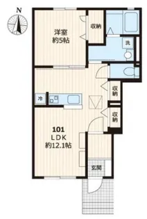 クラウンモカII【1階】の間取り