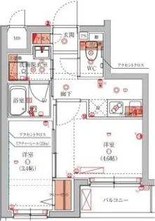 ハーモニーレジデンス池袋ウエスト【2階】の間取り