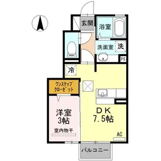 1DKの間取り画像