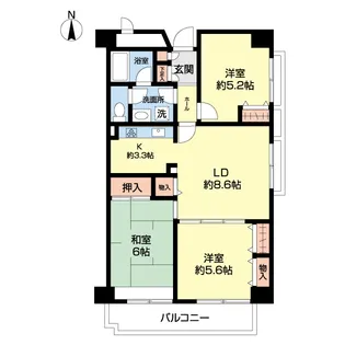 3LDKの間取り画像