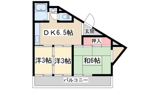 ハイツ東淀【3階】の間取り