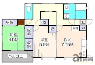 東京都小平市学園西町2【アパート】の間取り