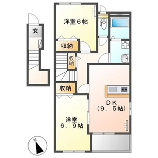 フリージア【2階】の間取り