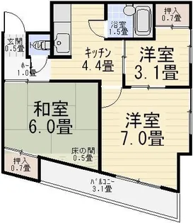 3DKの間取り画像