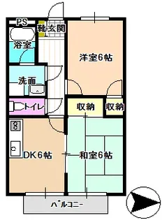 Surplus Twoサンライズ石川【1階】の間取り