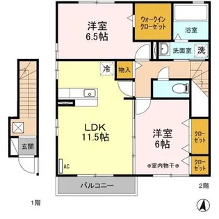 ライネスハイム B【2階】の間取り