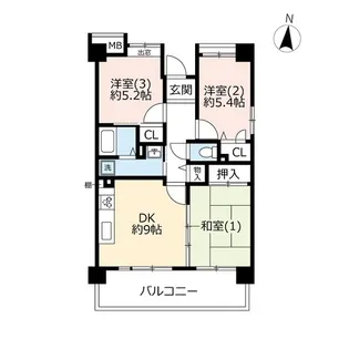 URコンフォール霞ヶ丘【4階】の間取り