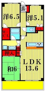 千葉県船橋市東中山2【マンション】の間取り