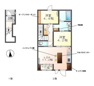 レヴメゾン神山四番館【2階】の間取り