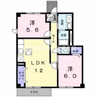 エスポワールエスト田中B【1階】の間取り