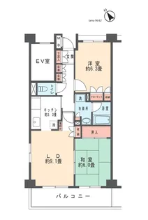 ぺア ガーデン 生田【5階】の間取り