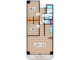 パ-クハイツ横浜【7階】の間取り