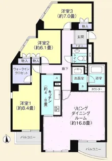 リズ 柿の木坂【3階】の間取り