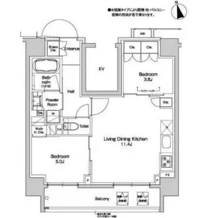 プラウドフラット上野松が谷【4階】の間取り