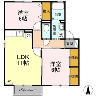 プリムローズF【2階】の間取り