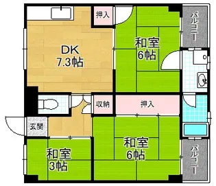 ビレッジハウス私部【4階】の間取り