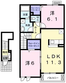 ジャルダン C棟【2階】の間取り