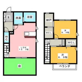 スリーエイト信の間取り